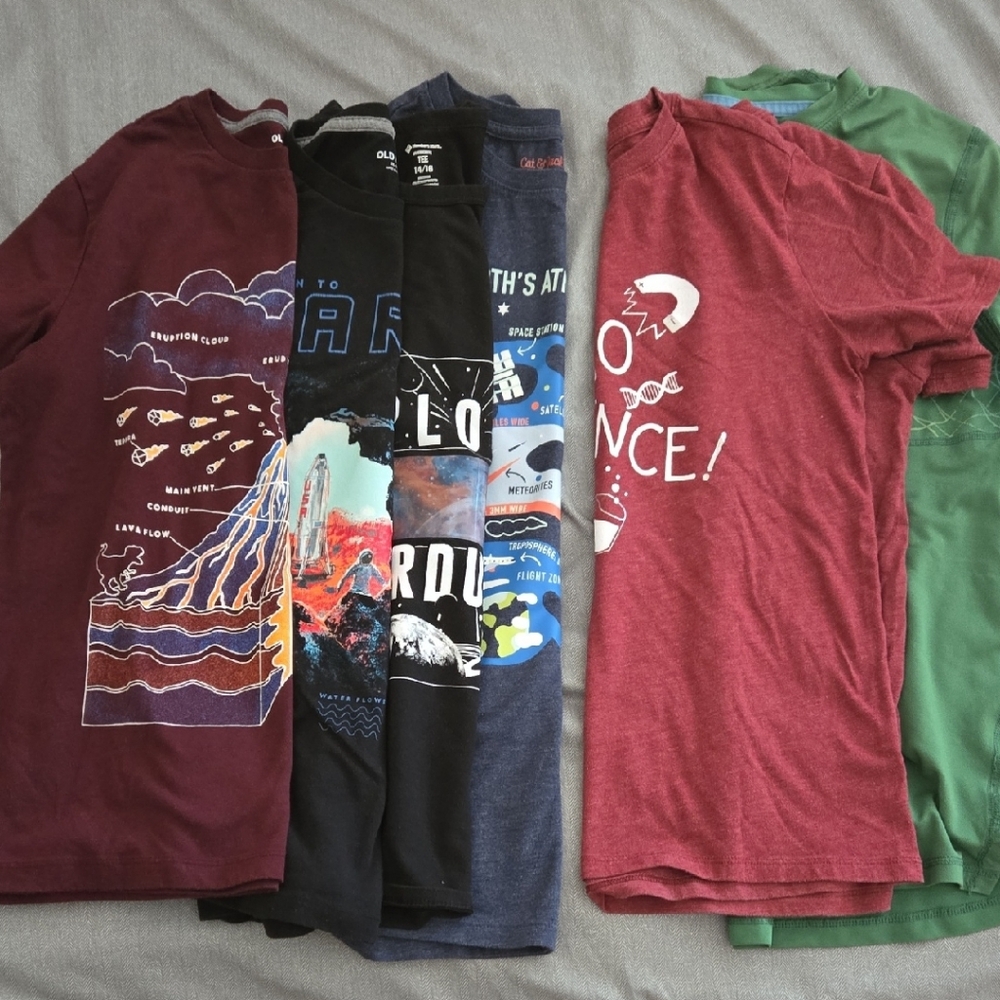 A bundle of 6 short sleeve T-shirts (Size: L to XL)